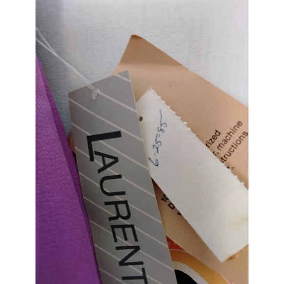 VINTAGE Laurente Pants Womens 42 Purple Elastic Waist petite  New With Tags USA - Picture 9 of 9